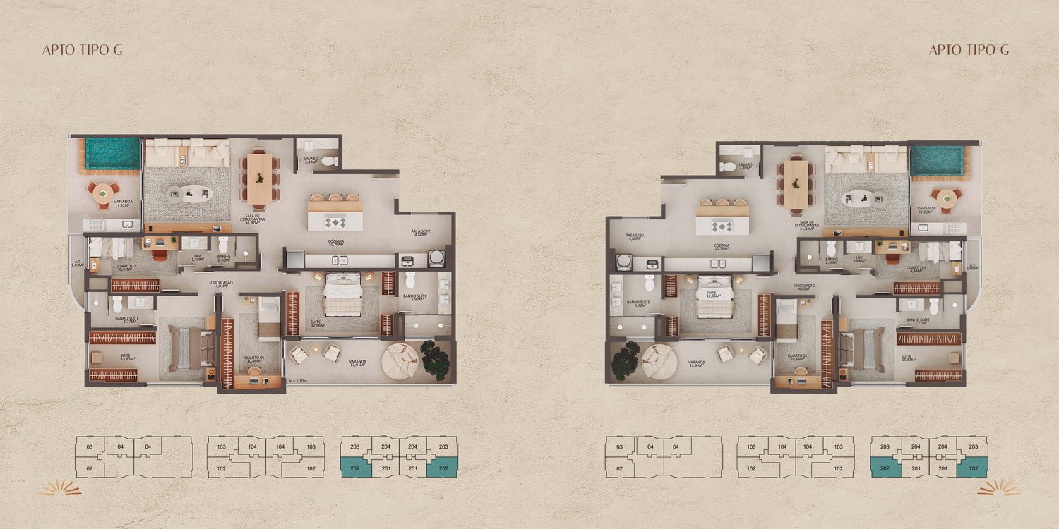 Planta Apartamento — Manami Ocean Living