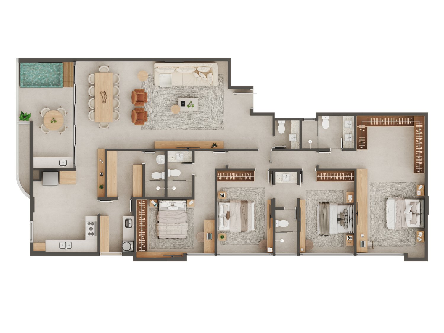 Planta Apartamento — Manami Ocean Living
