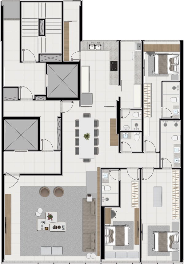 Planta 3 Suites — Taj Home Resort