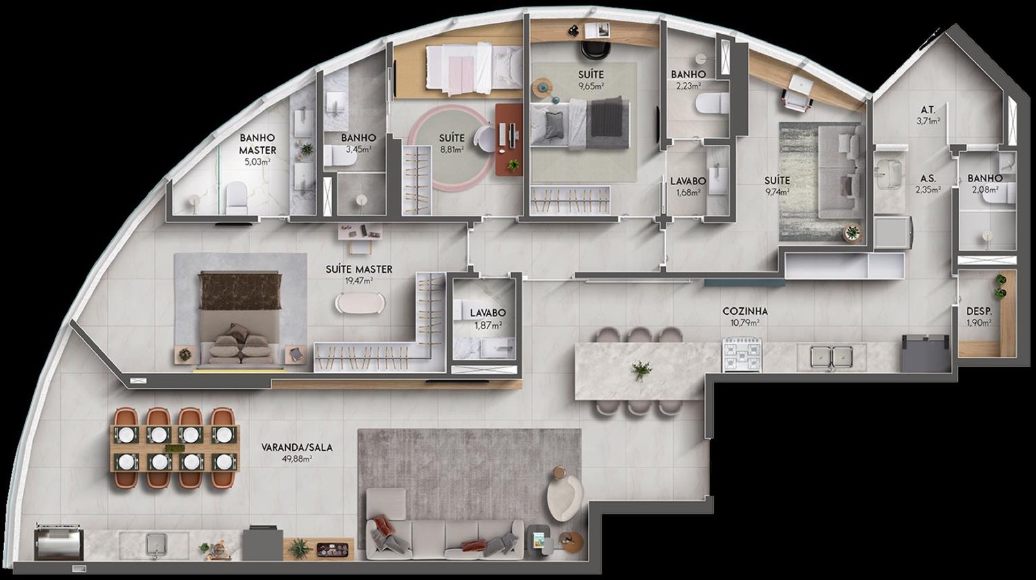Planta Apartamento — Una Residence