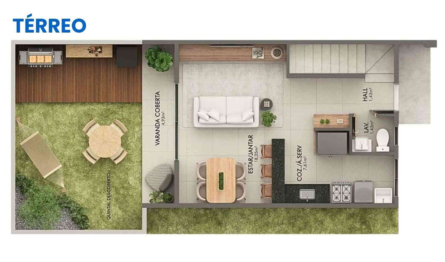 Planta 3 Quartos Com Suite — Bougainville