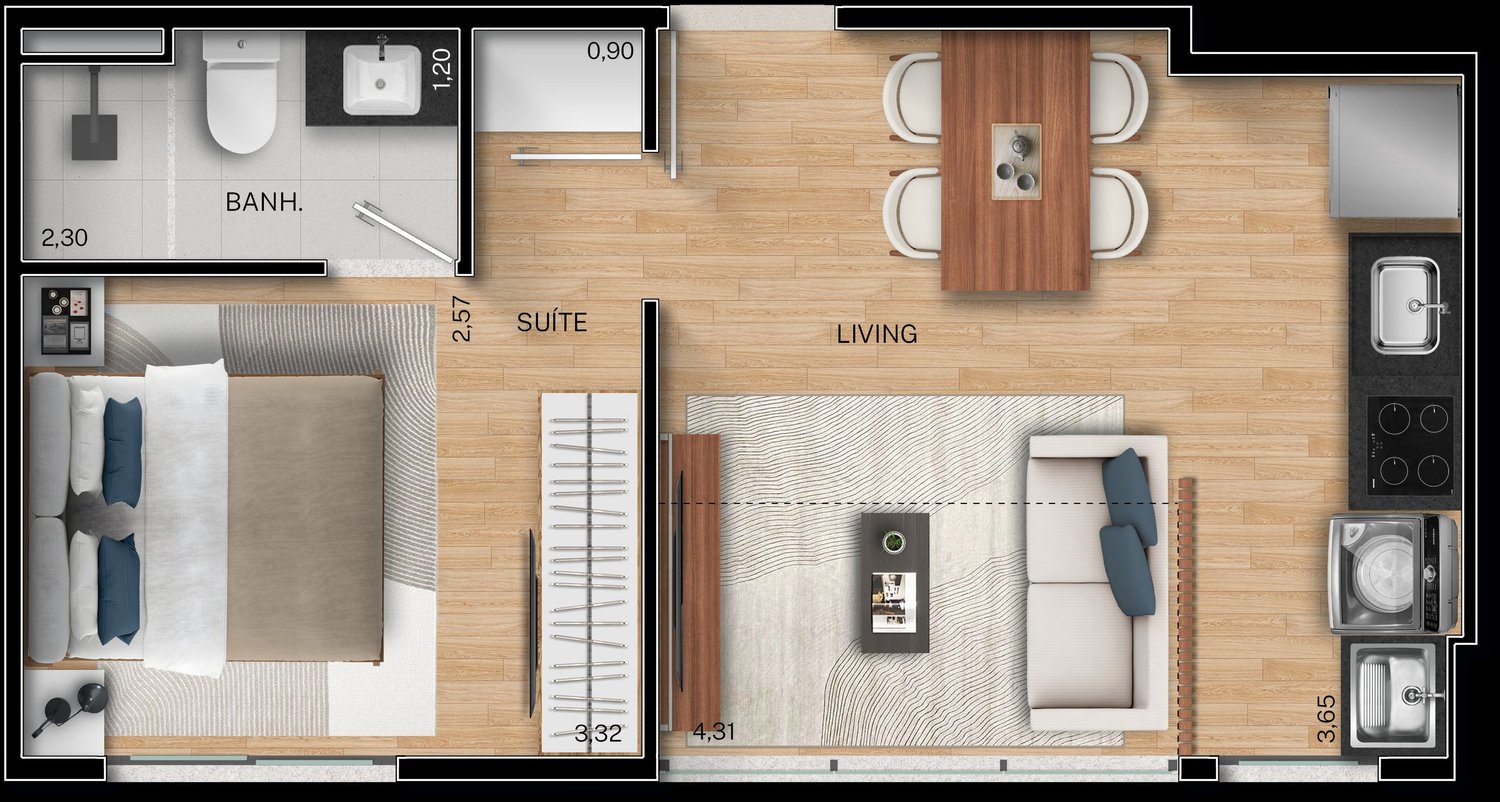 Planta 1 Quarto — Fit@370