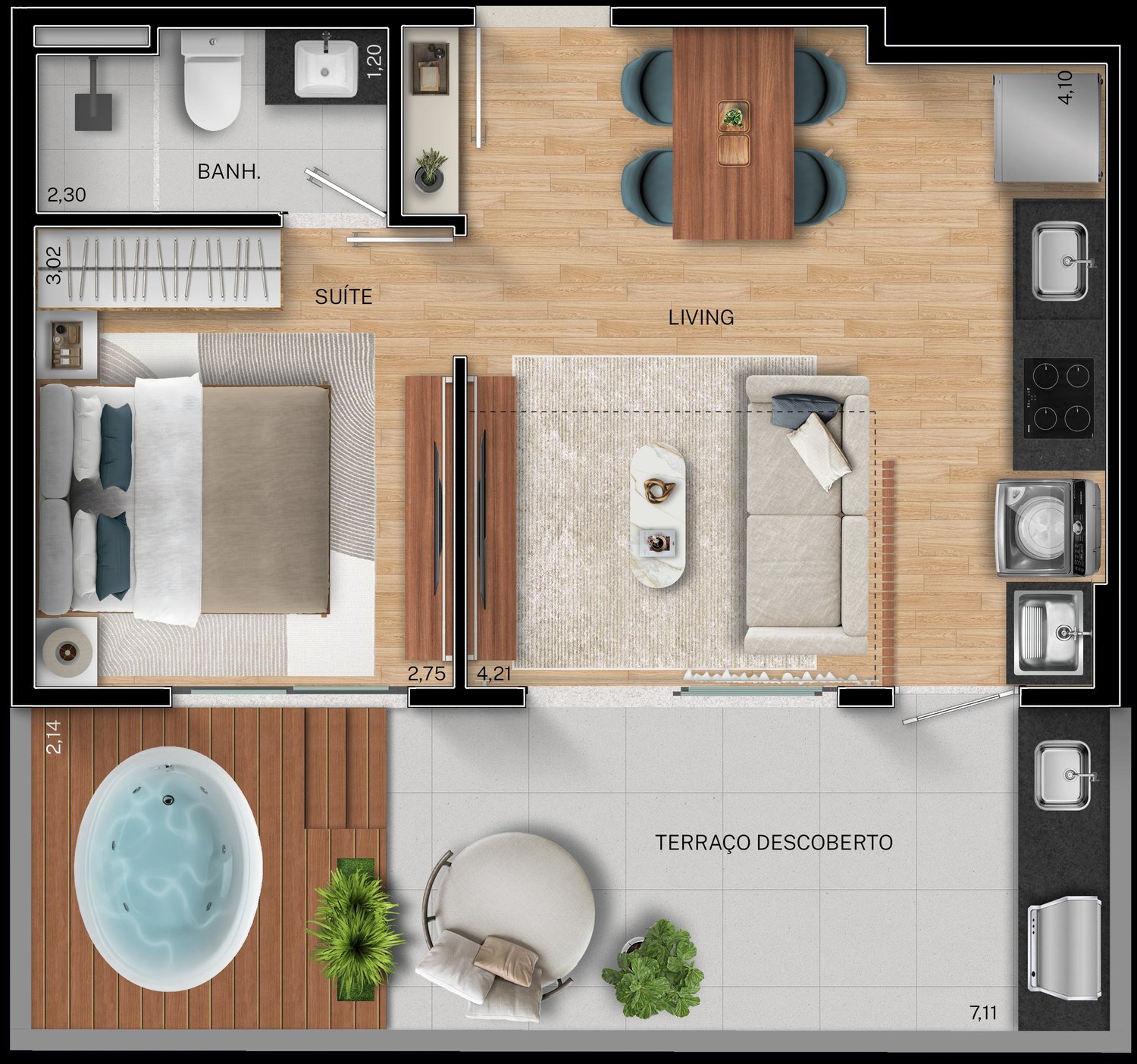 Planta 1 Quarto — Fit@370
