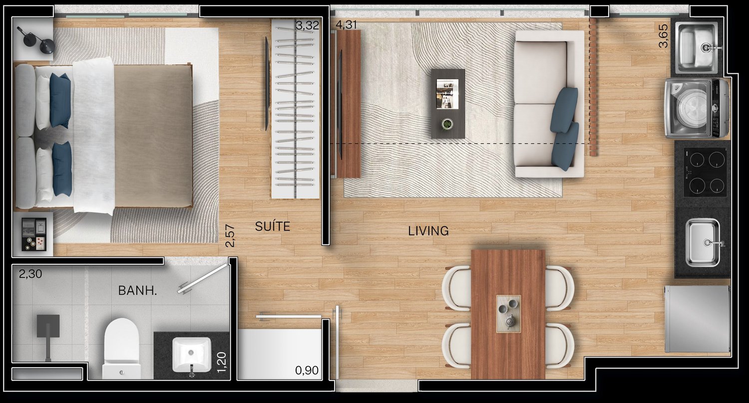 Planta 1 Quarto — Fit@370