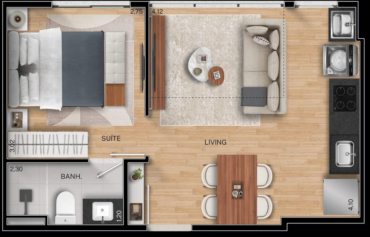 Planta 1 Quarto — Fit@370