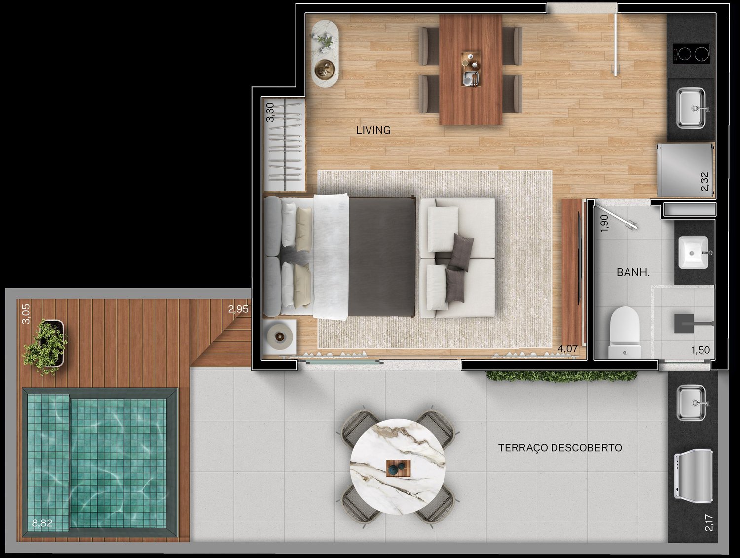 Planta Apartamento — Fit@370
