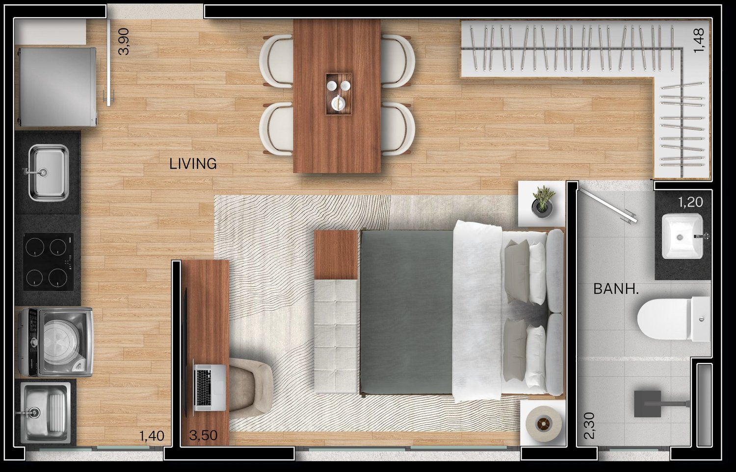 Planta Apartamento — Fit@370