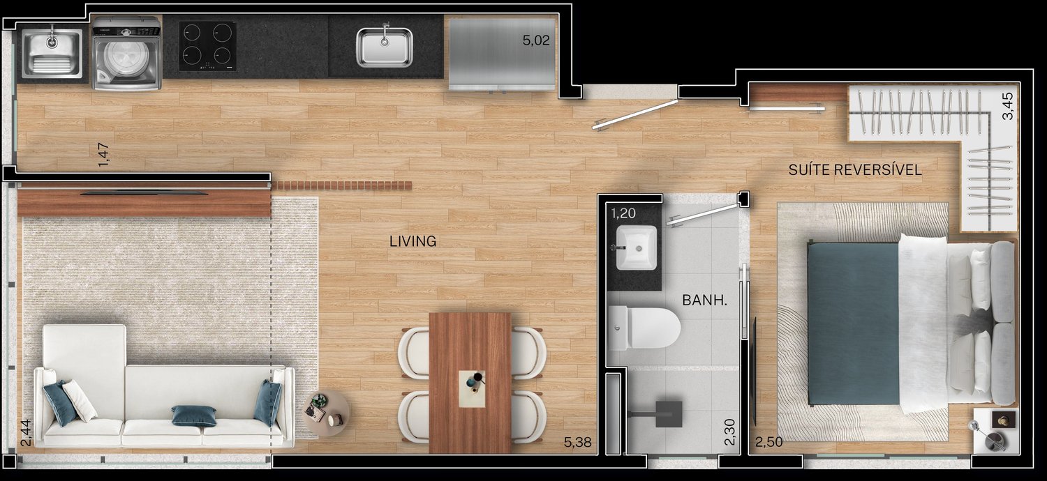 Planta Apartamento — Fit@370