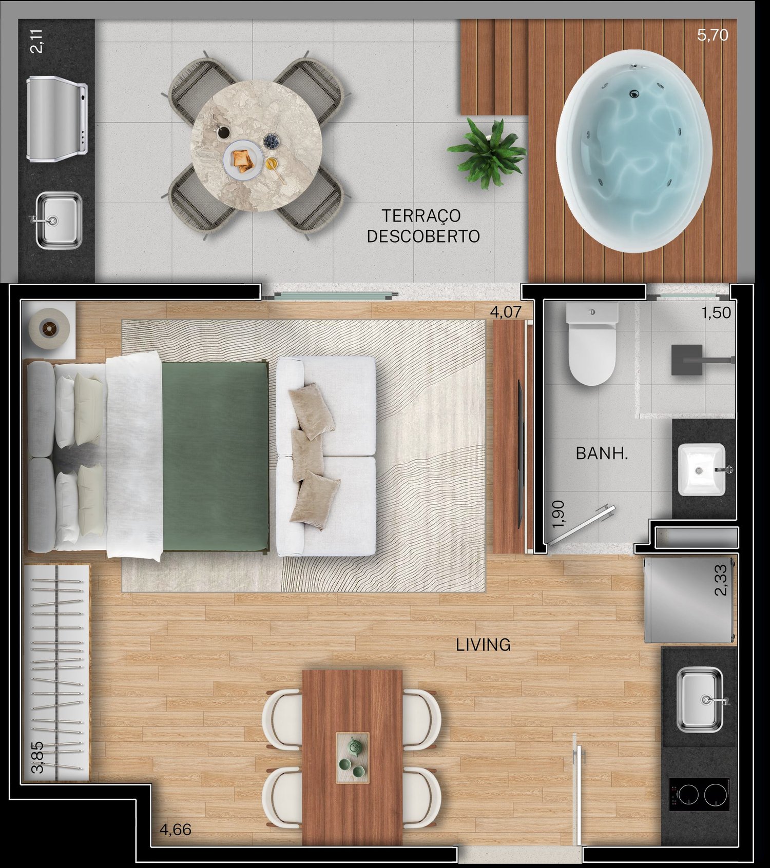 Planta Apartamento — Fit@370