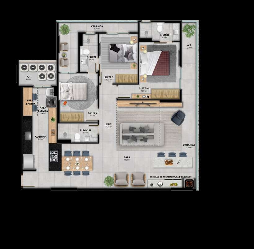 Planta Apartamento — Heleganz Residence