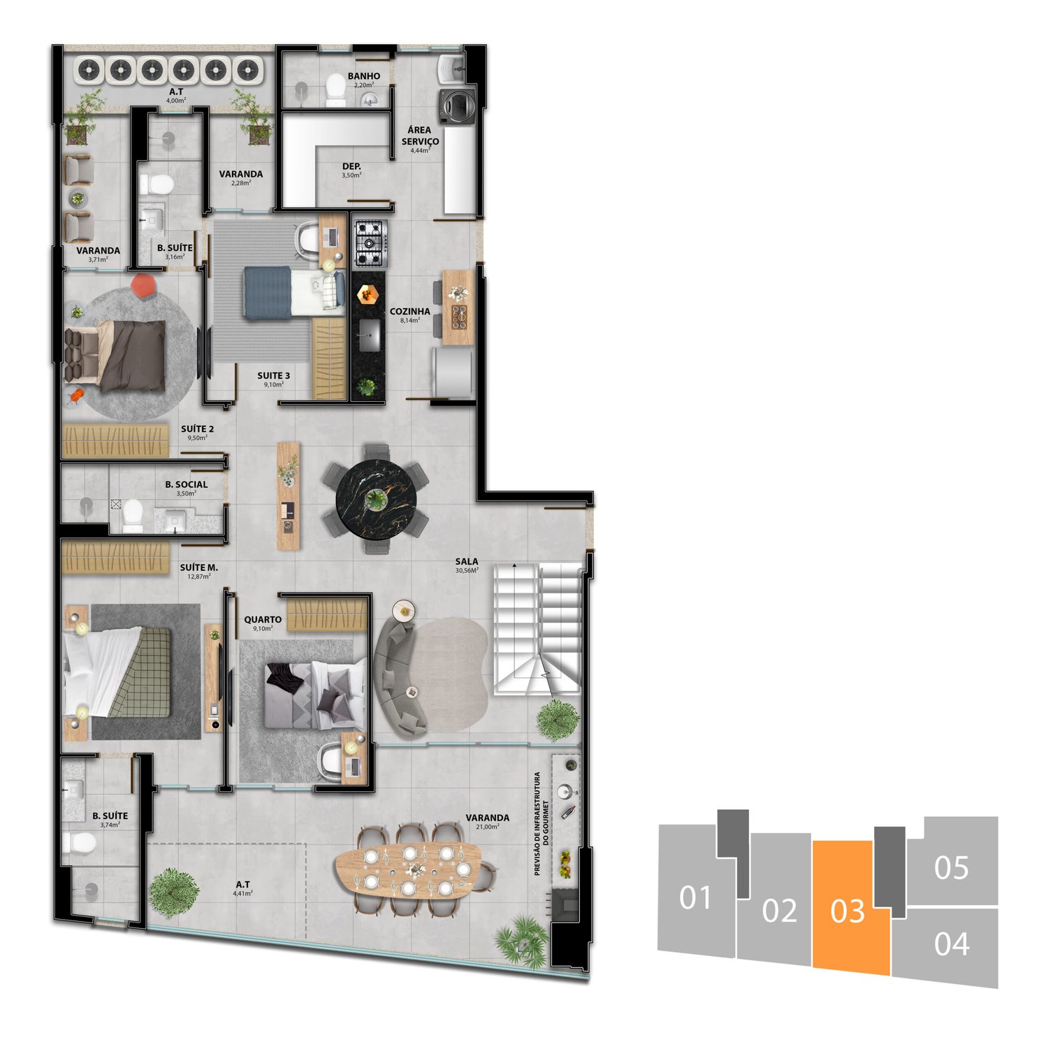 Planta Apartamento — Heleganz Residence