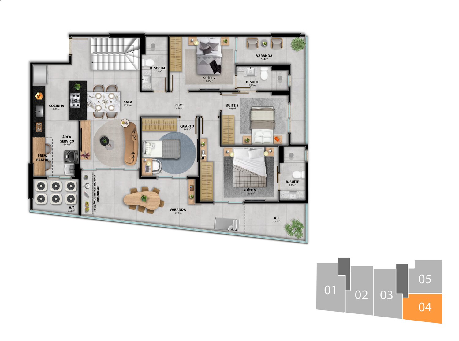 Planta Apartamento — Heleganz Residence