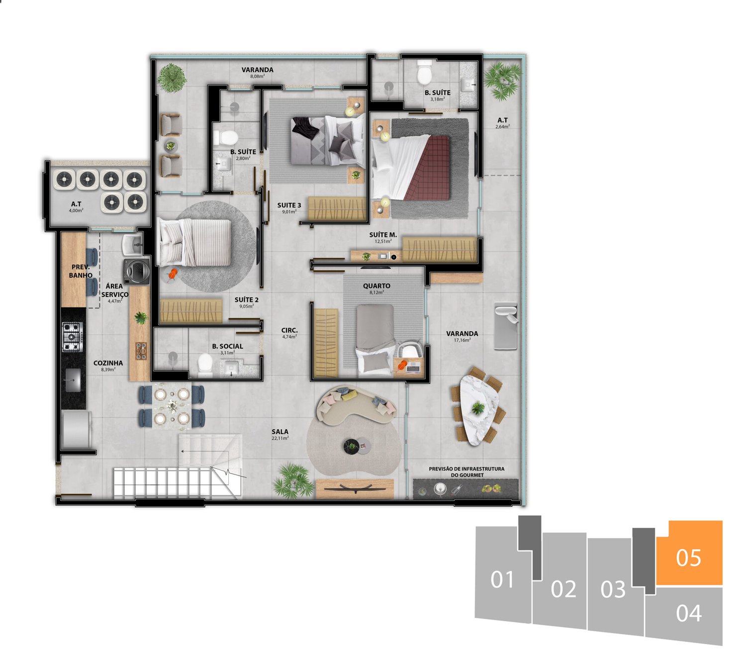 Planta Apartamento — Heleganz Residence