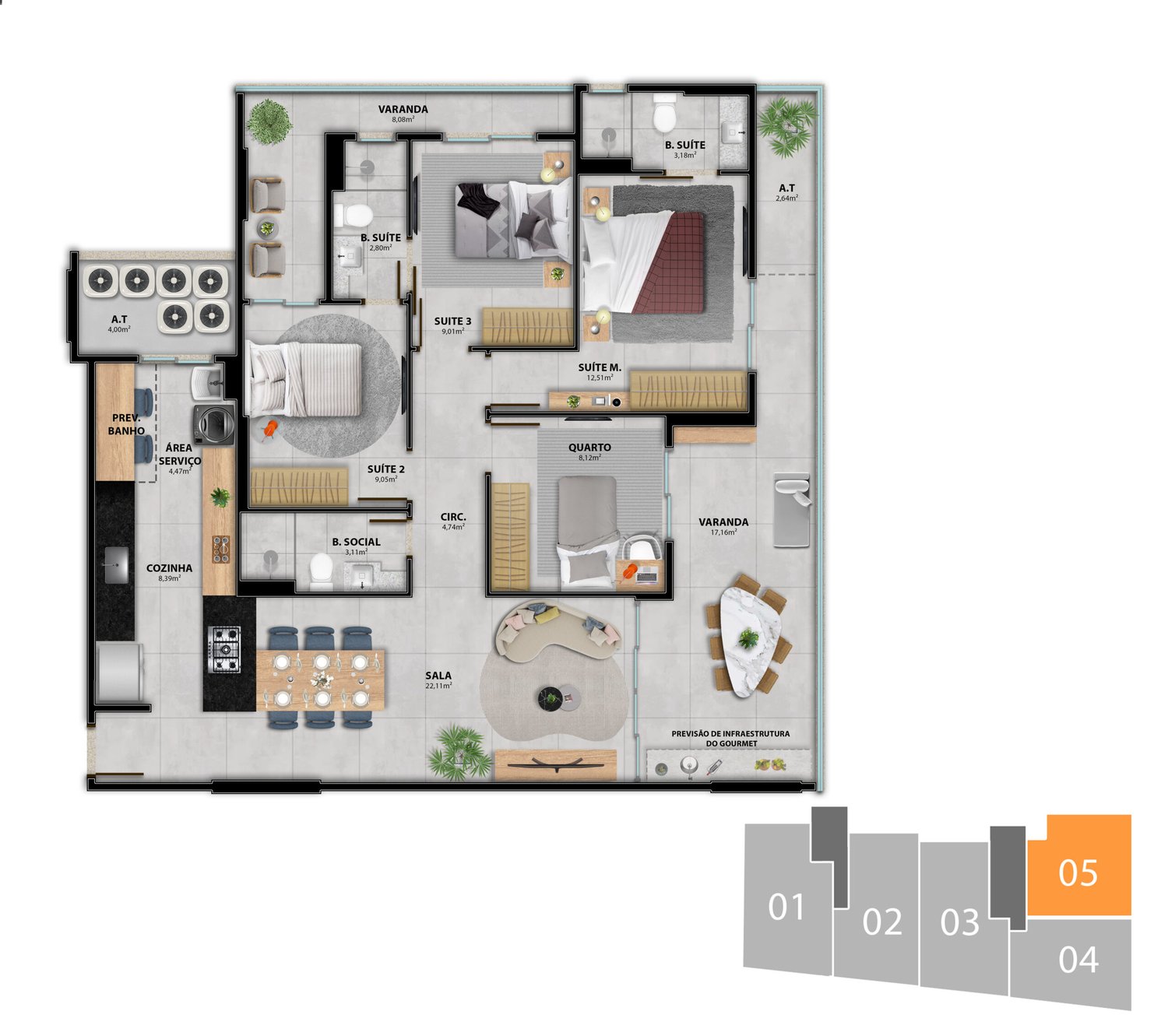 Planta Apartamento — Heleganz Residence