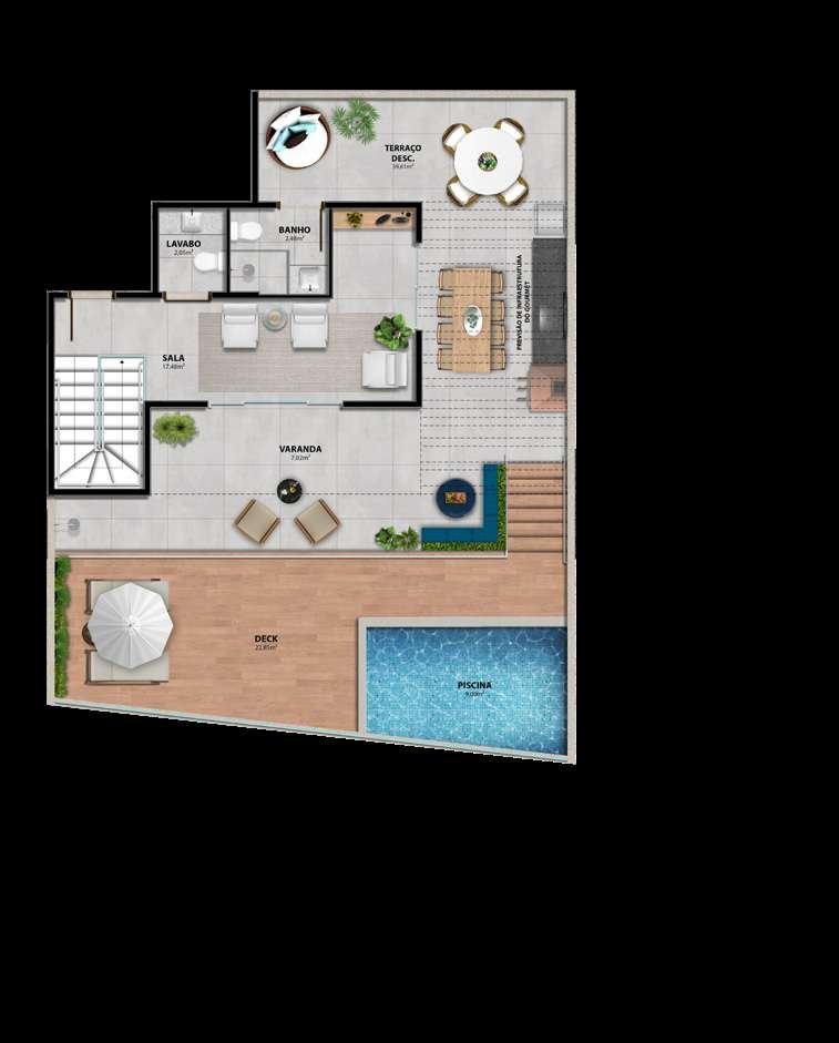 Planta 5 Quartos Com 4 Suítes - Duplex — Heleganz Residence