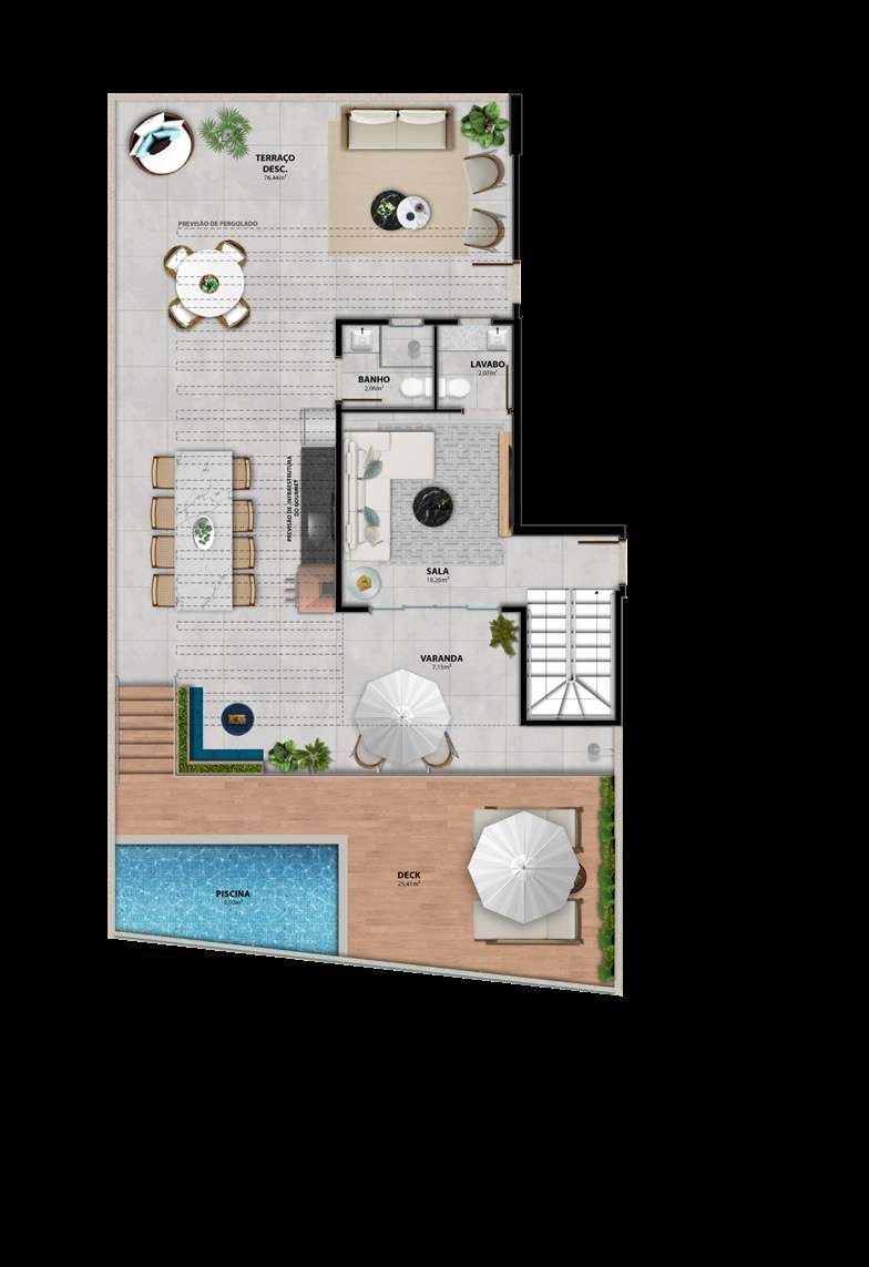 Planta 5 Quartos Com 4 Suítes - Duplex — Heleganz Residence