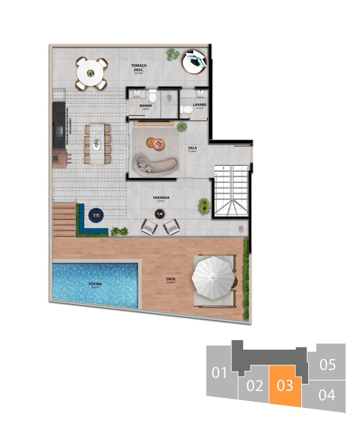 Planta Duplex — Heleganz Residence