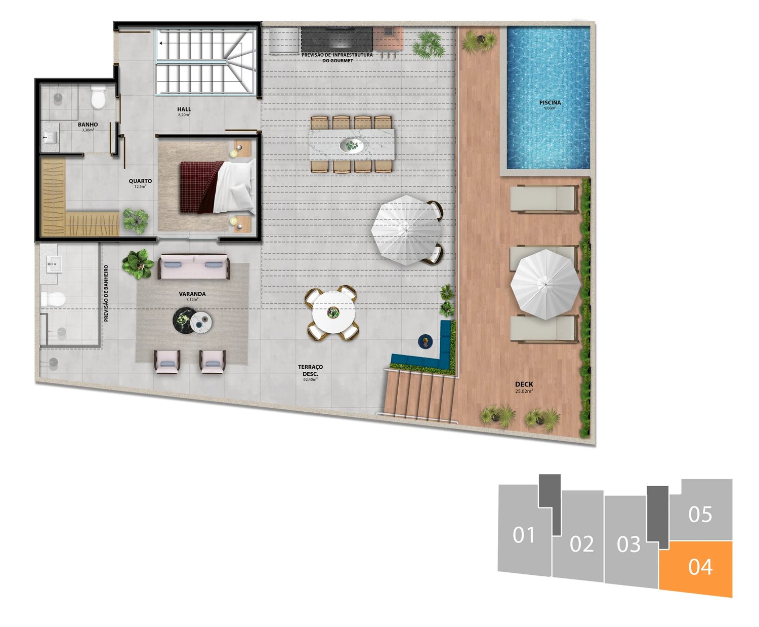 Planta Duplex — Heleganz Residence