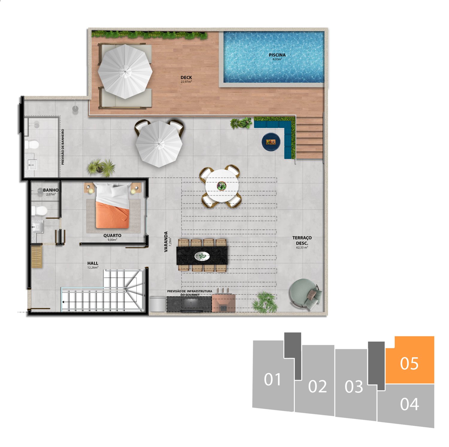 Planta Duplex — Heleganz Residence