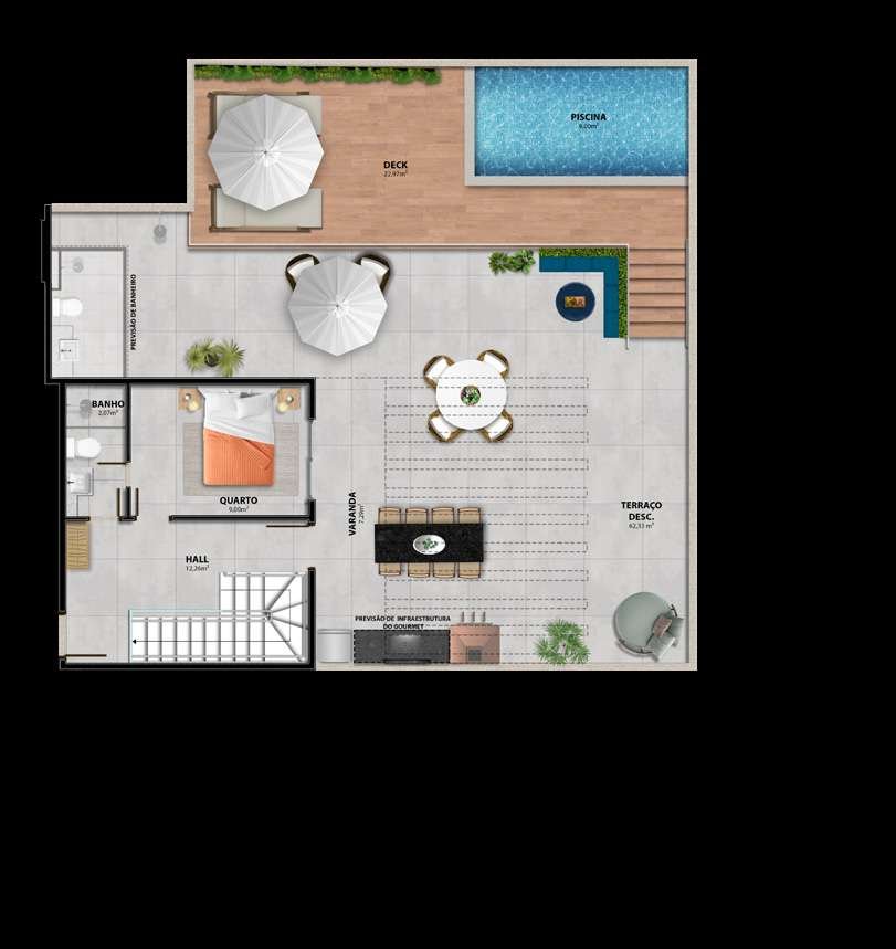Planta Cobertura — Heleganz Residence