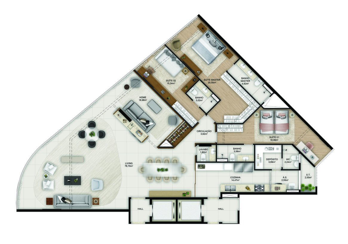 Planta Suá 1 — Ilha Vitória Ocean Front Residences