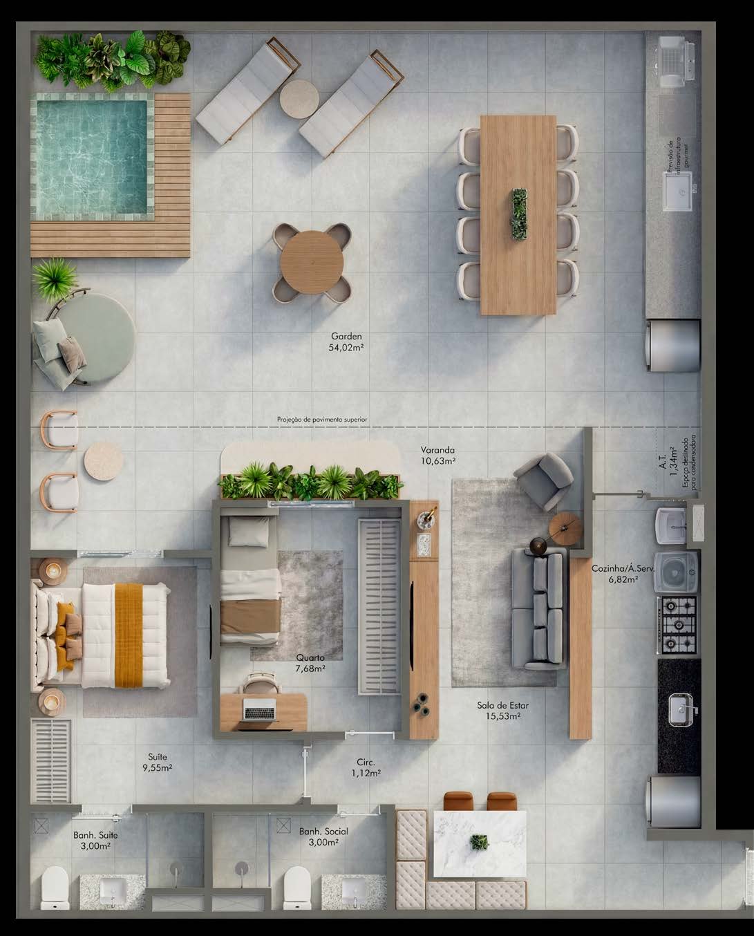 Planta 2 Quartos — ITA.living