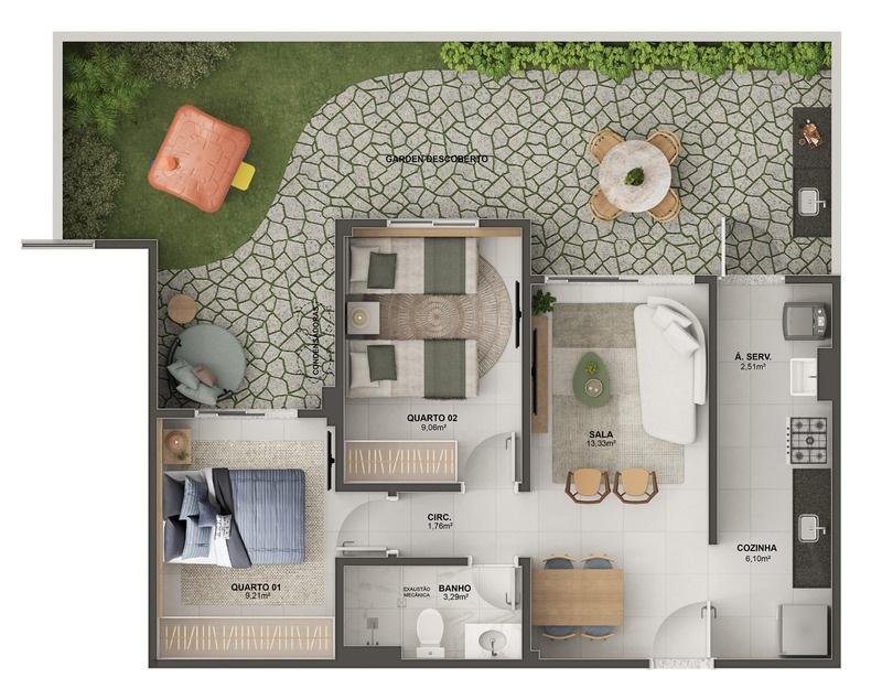 Planta Cobertura — Morada Vitória Residencial Clube