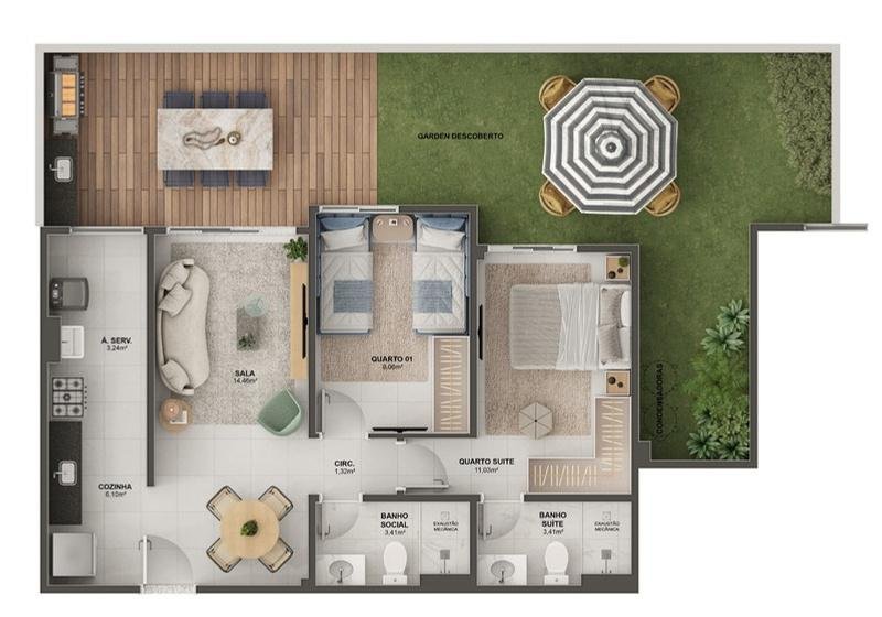 Planta Cobertura — Morada Vitória Residencial Clube