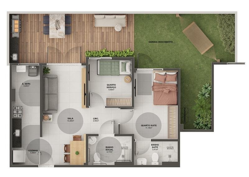 Planta Garden — Morada Vitória Residencial Clube