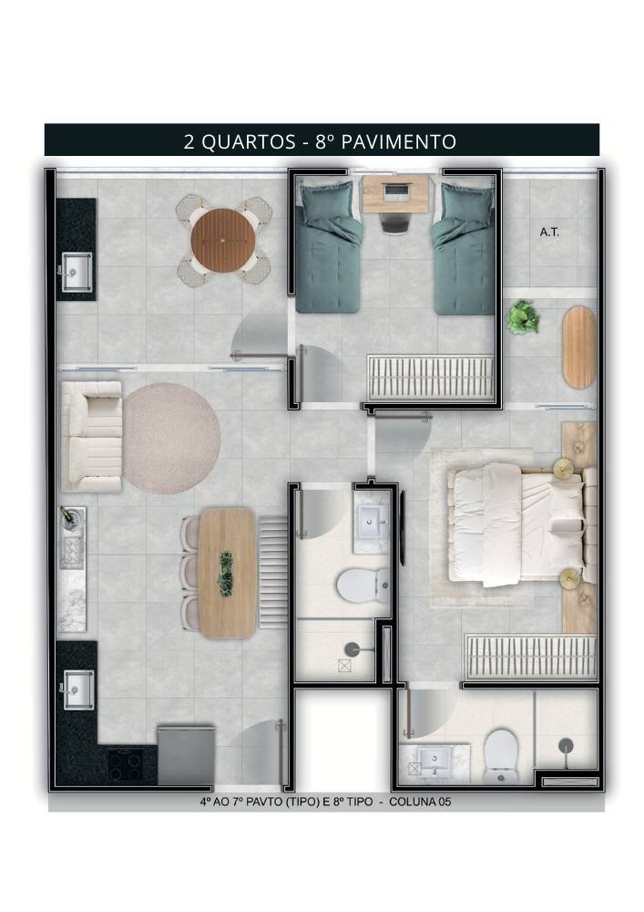 Planta 2 Quartos Garden — Oslo Home Stay