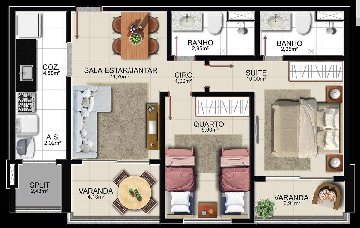 Planta Apartamento — Rosa Memelli