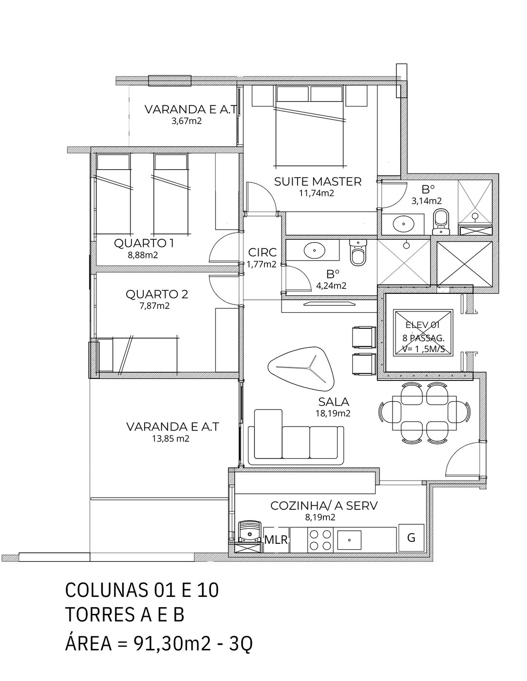 Planta 3 Quartos — Showa Nature Living
