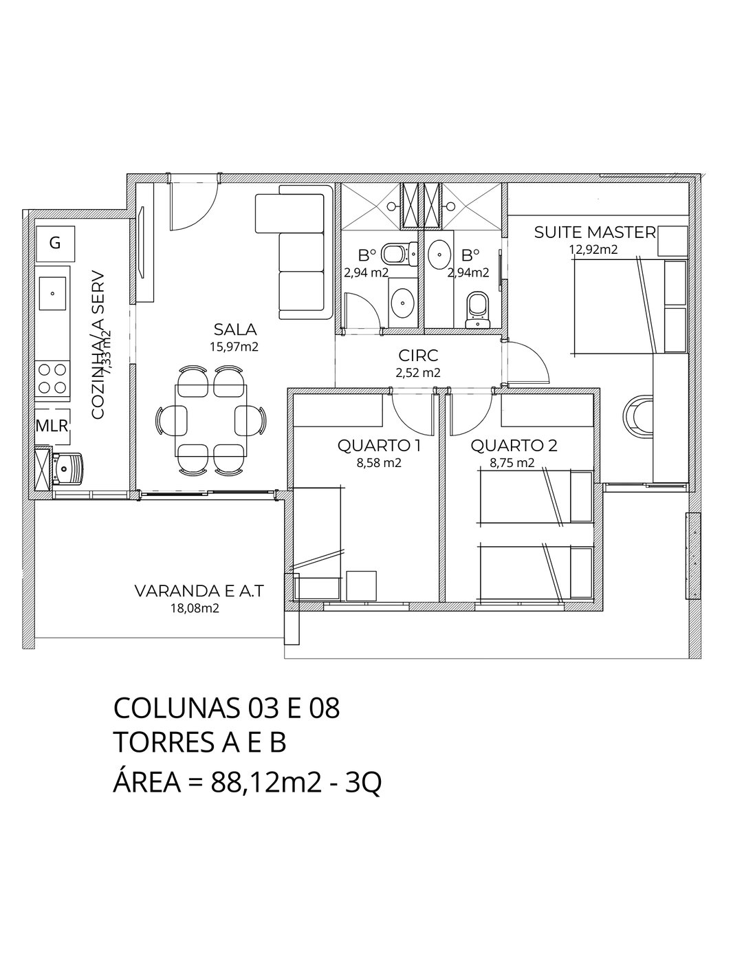 Planta 3 Quartos — Showa Nature Living