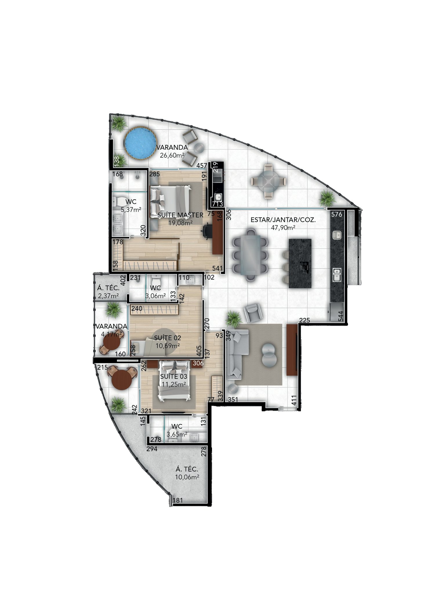 Planta 4 Suites — Vert Manguinhos