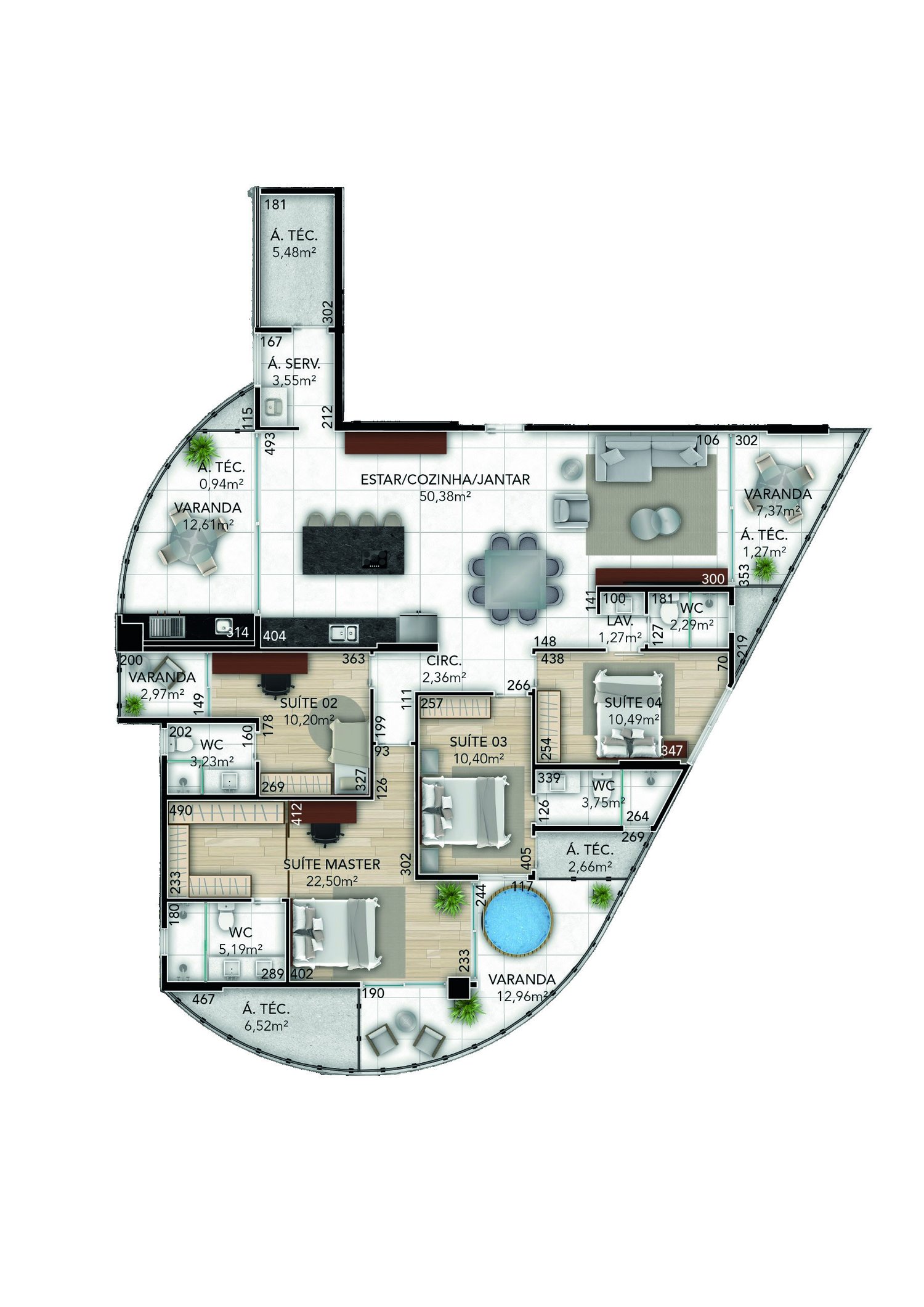 Planta 4 Suites — Vert Manguinhos