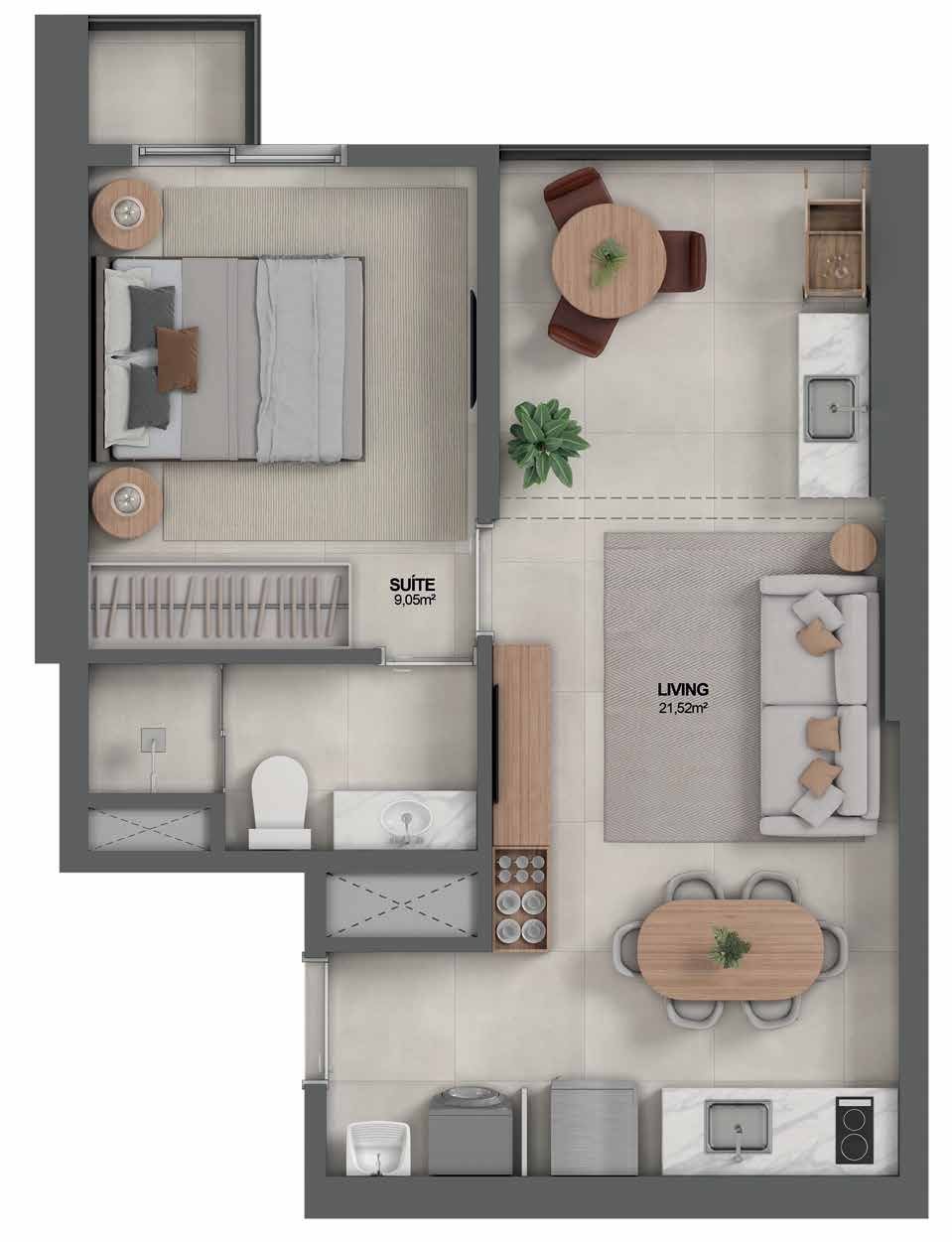 Planta Suíte + Quarto — Youniverse