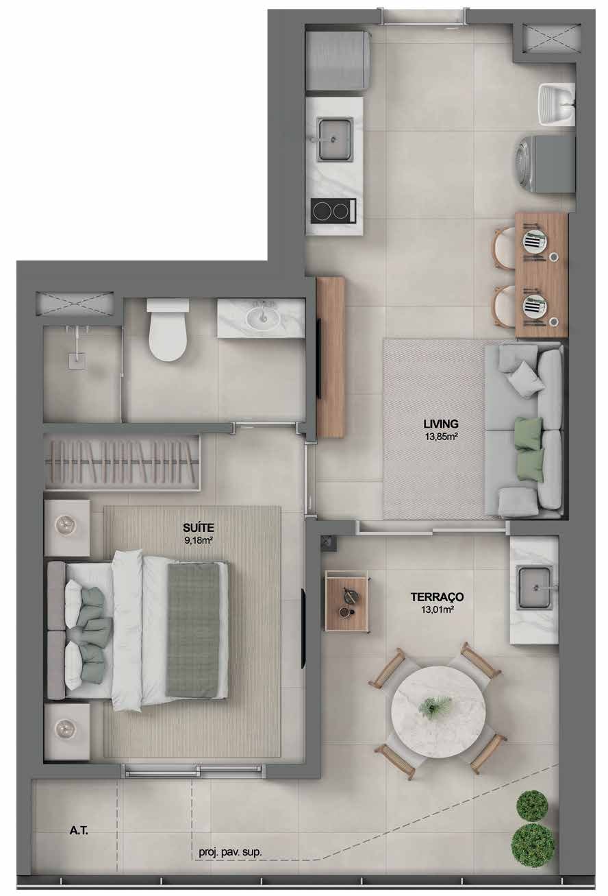 Planta Suíte + Terraço — Youniverse