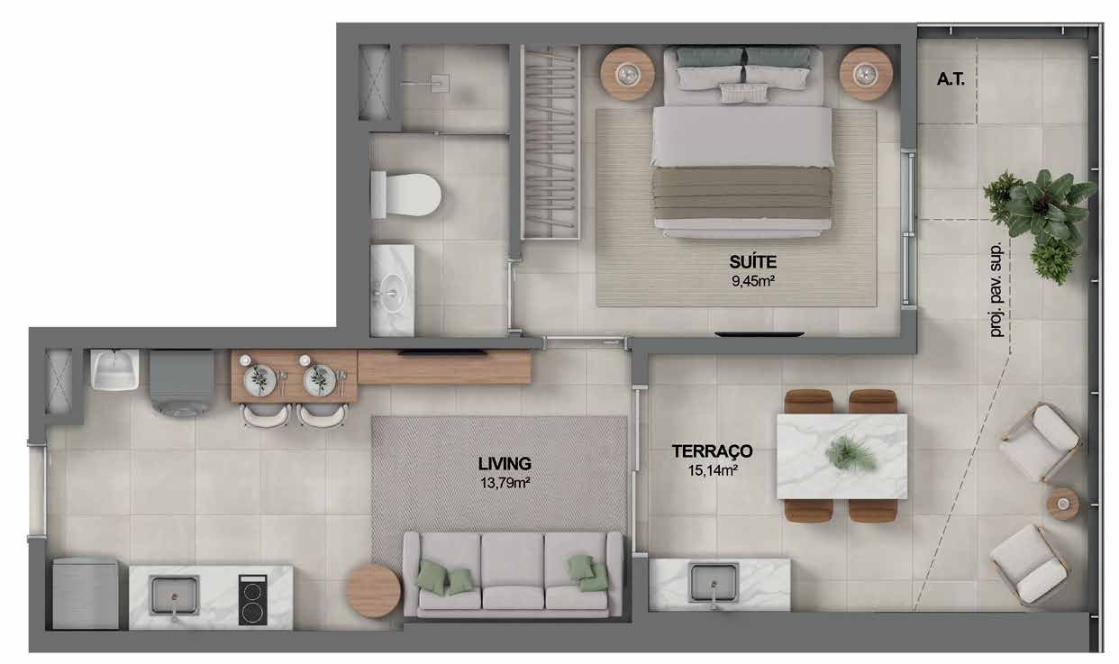 Planta Suíte + Terraço — Youniverse