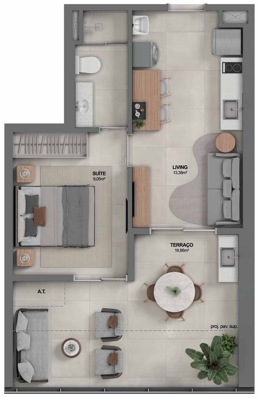 Planta Suíte + Terraço — Youniverse