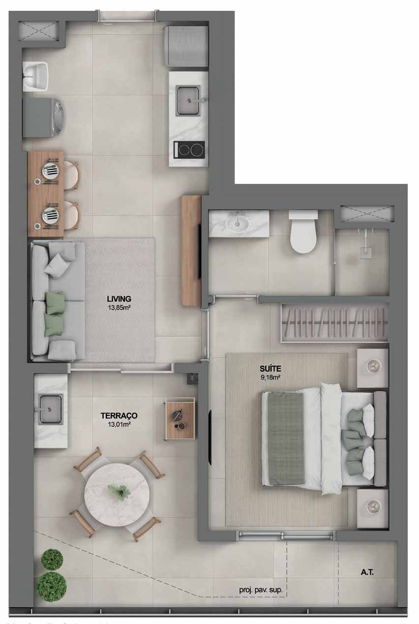 Planta Suíte + Terraço — Youniverse