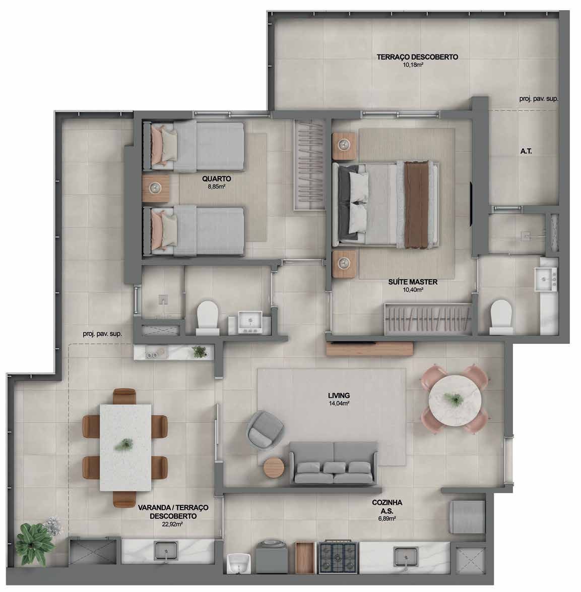 Planta Terraço Descoberto — Youniverse